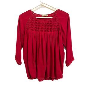 ULLA JOHNSON Red 100% Silk Blouse Top Shirt   Women's Size 6